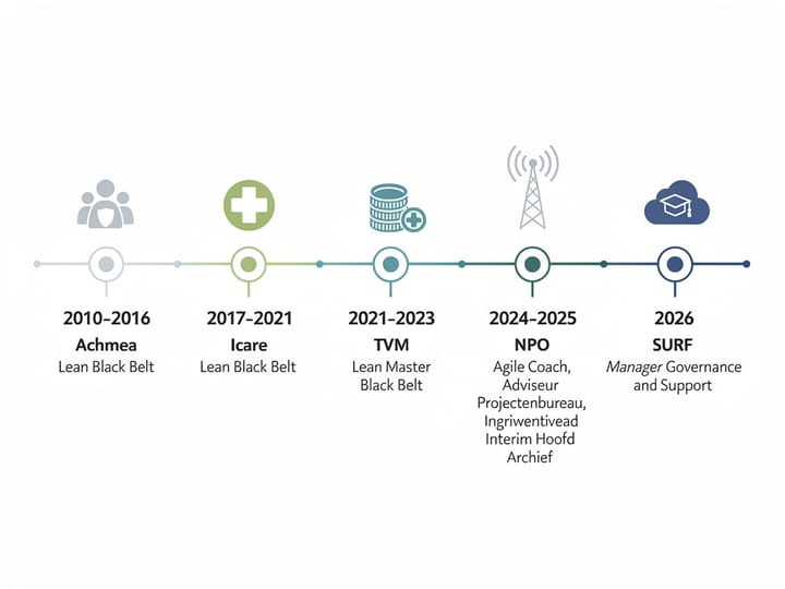 Visualisatie van mijn carrièrepad van de afgelopen 15 jaar, van adviseur naar manager